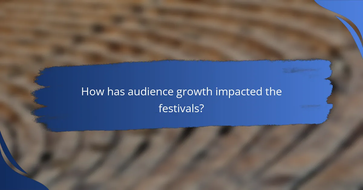 How has audience growth impacted the festivals?