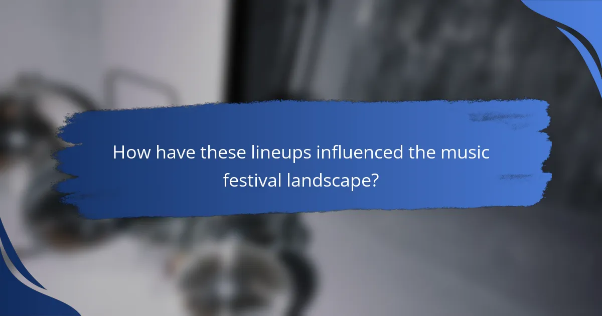 How have these lineups influenced the music festival landscape?