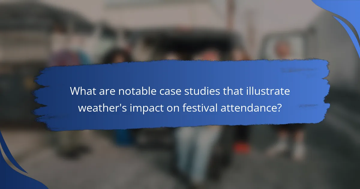 What are notable case studies that illustrate weather's impact on festival attendance?