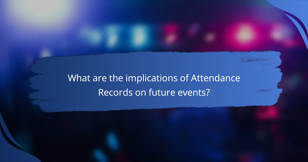 What are the implications of Attendance Records on future events?