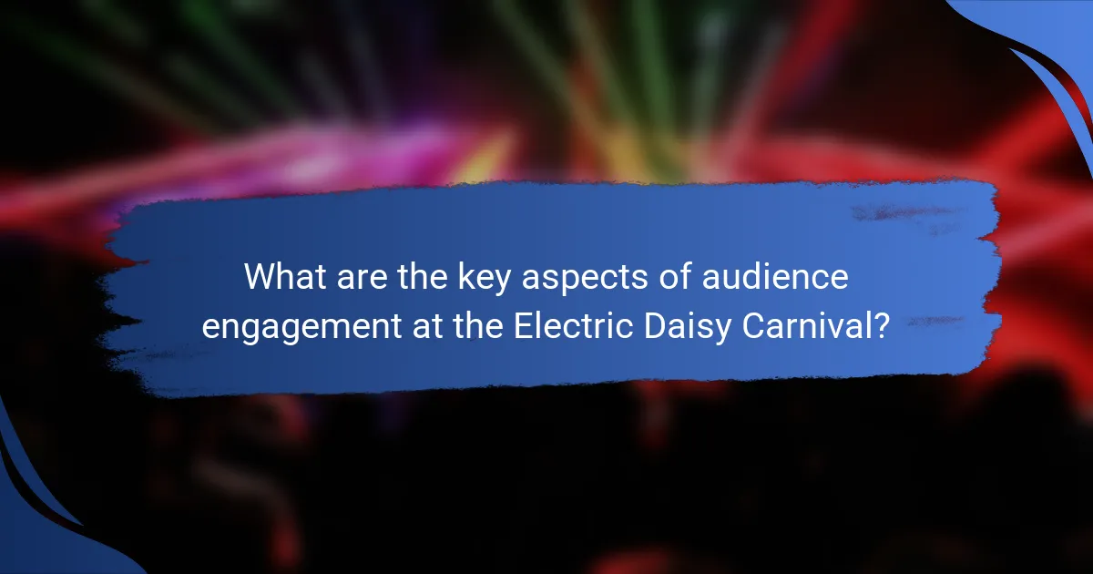 What are the key aspects of audience engagement at the Electric Daisy Carnival?