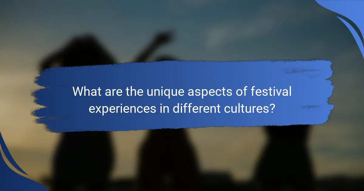 What are the unique aspects of festival experiences in different cultures?