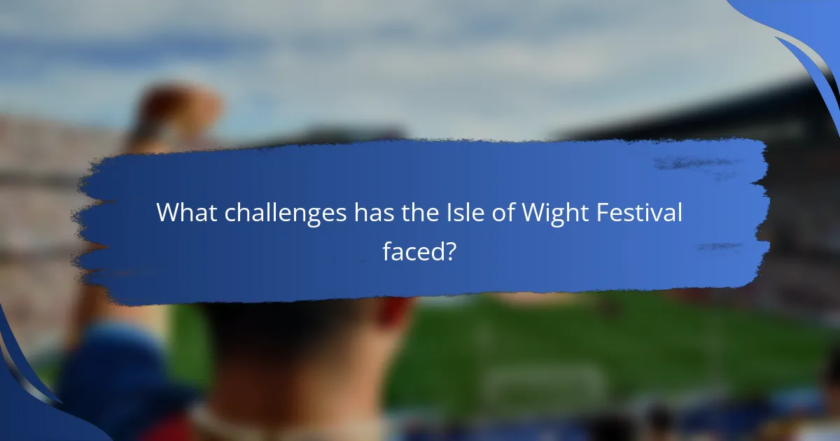 What challenges has the Isle of Wight Festival faced?