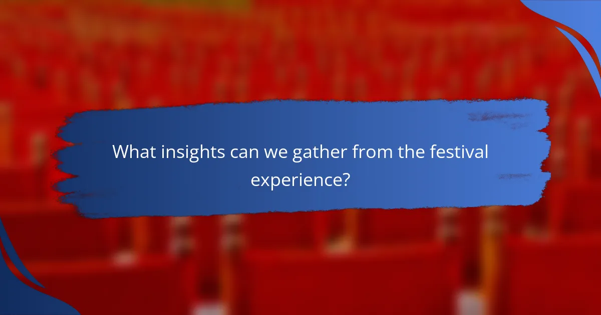 What insights can we gather from the festival experience?
