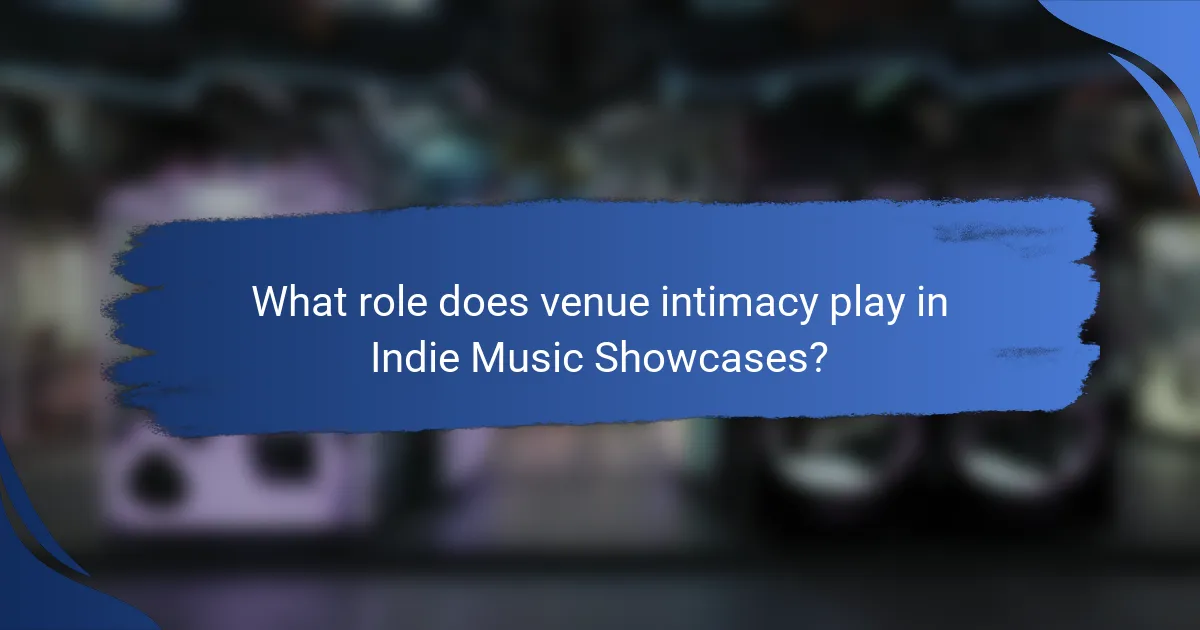 What role does venue intimacy play in Indie Music Showcases?