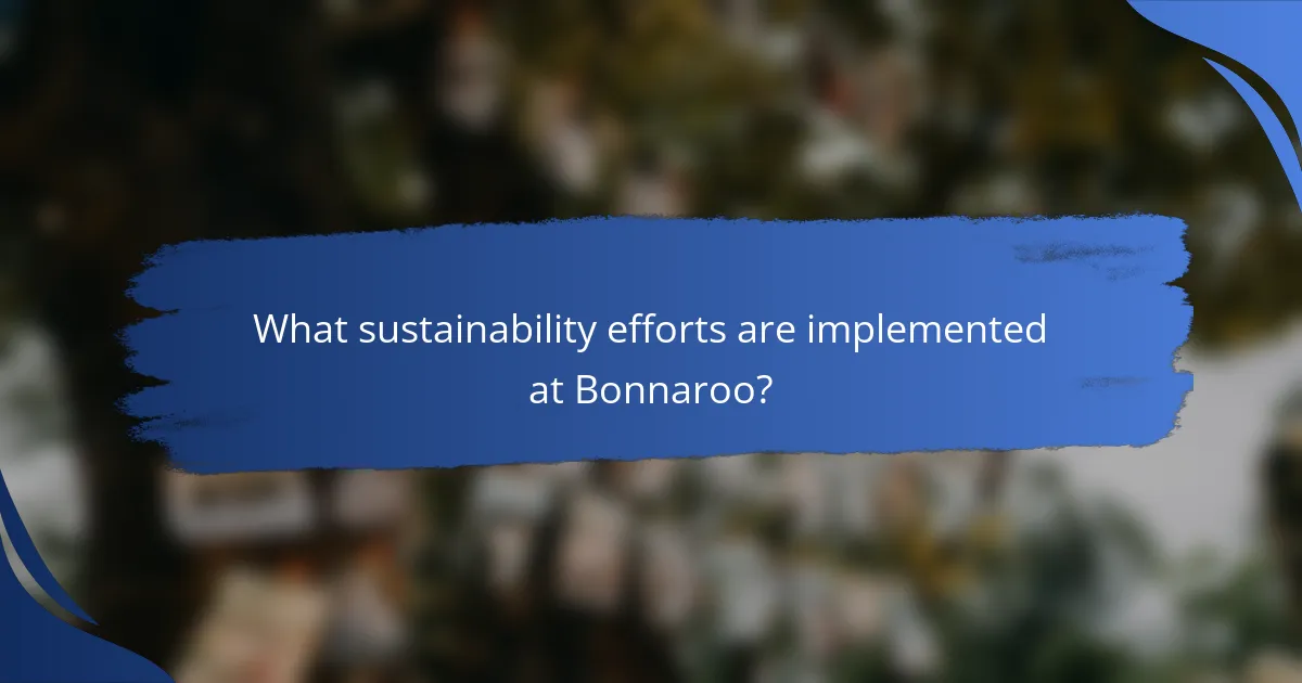 What sustainability efforts are implemented at Bonnaroo?